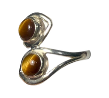 Load image into Gallery viewer, Tigers Eye sterling silver ring size 7   (DC87)
