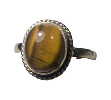 Load image into Gallery viewer, Tigers Eye sterling silver ring size 7 1/2   (DC289)
