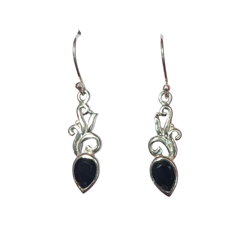 Black Onyx Sterling Silver Earrings (EE171)
