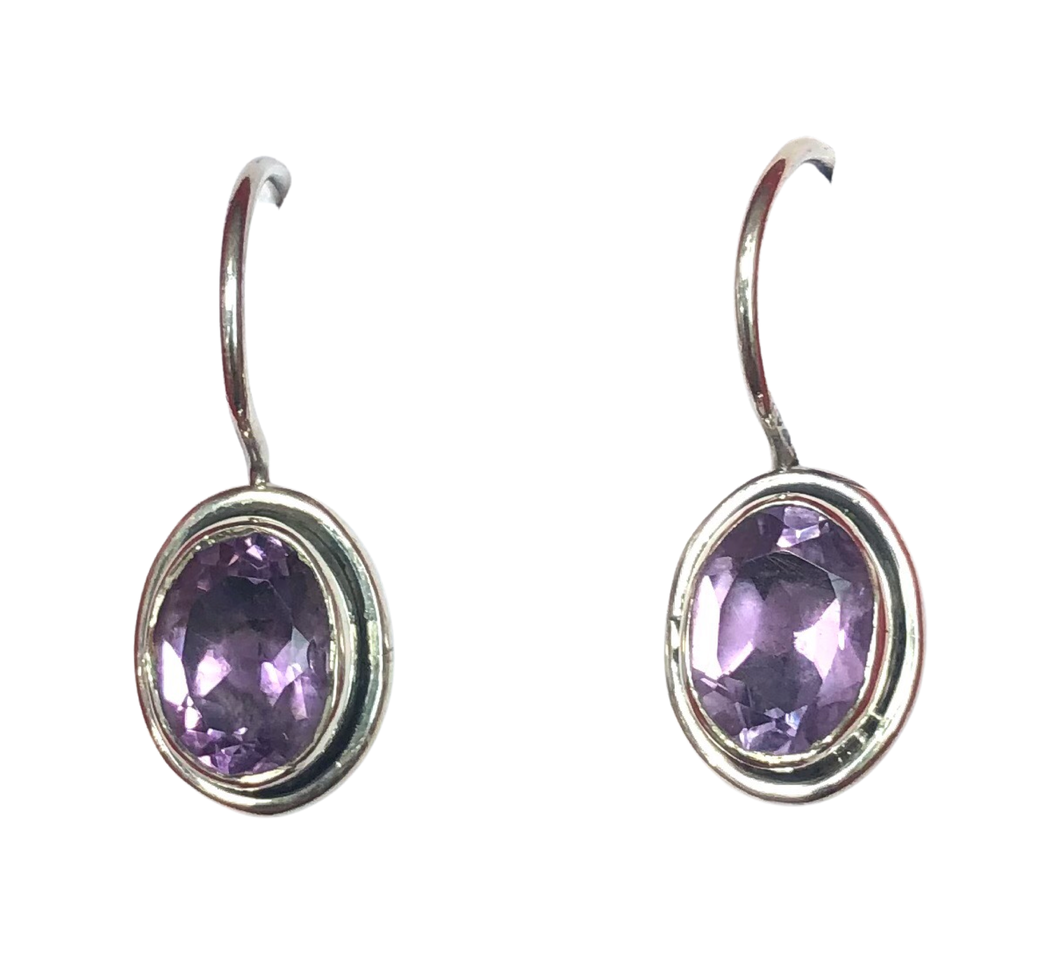 Amethyst Sterling Silver Earrings (EE75)