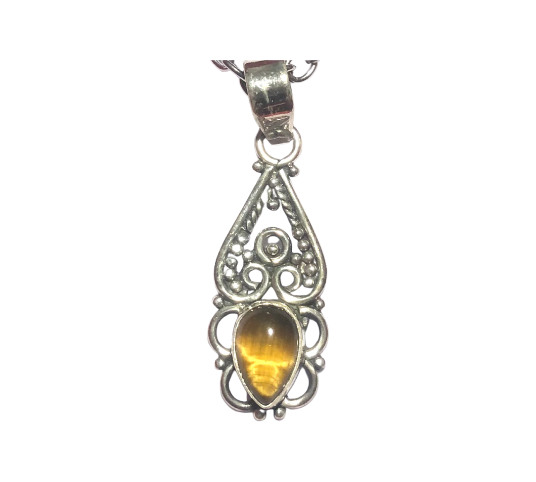 Tigers Eye Sterling Silver Pendant (EP11)