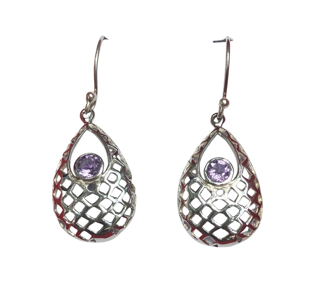 Amethyst Sterling Silver Earrings (EE46)