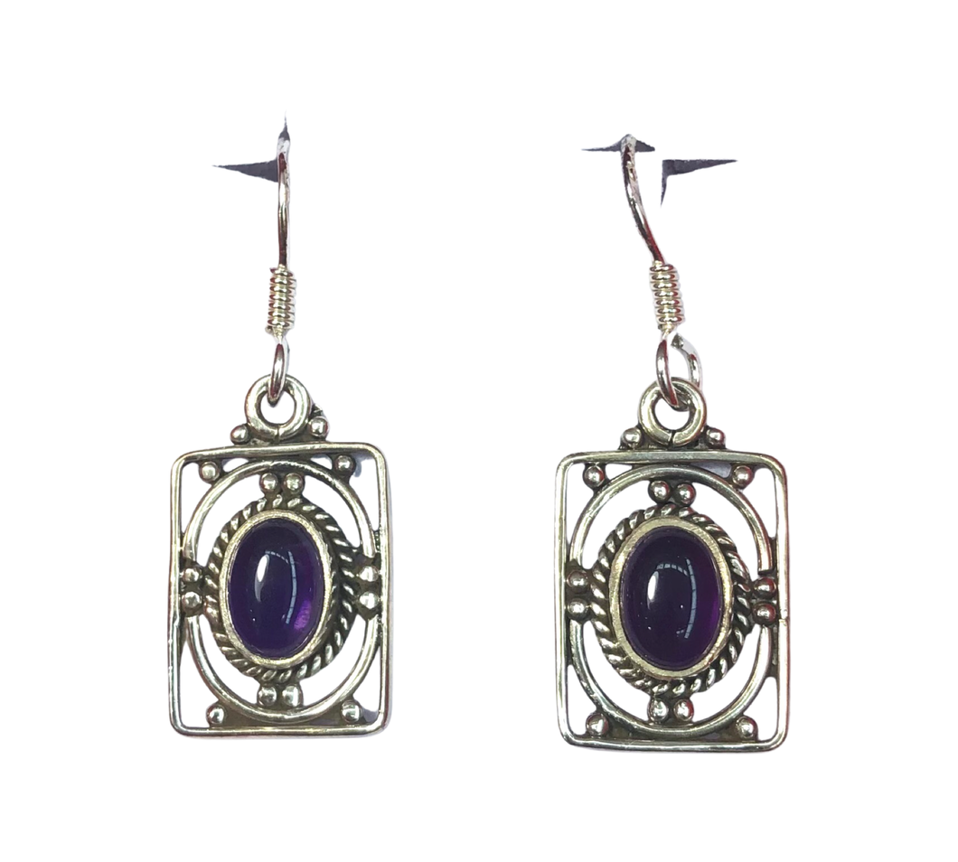 Amethyst Sterling Silver Earrings (EE85)