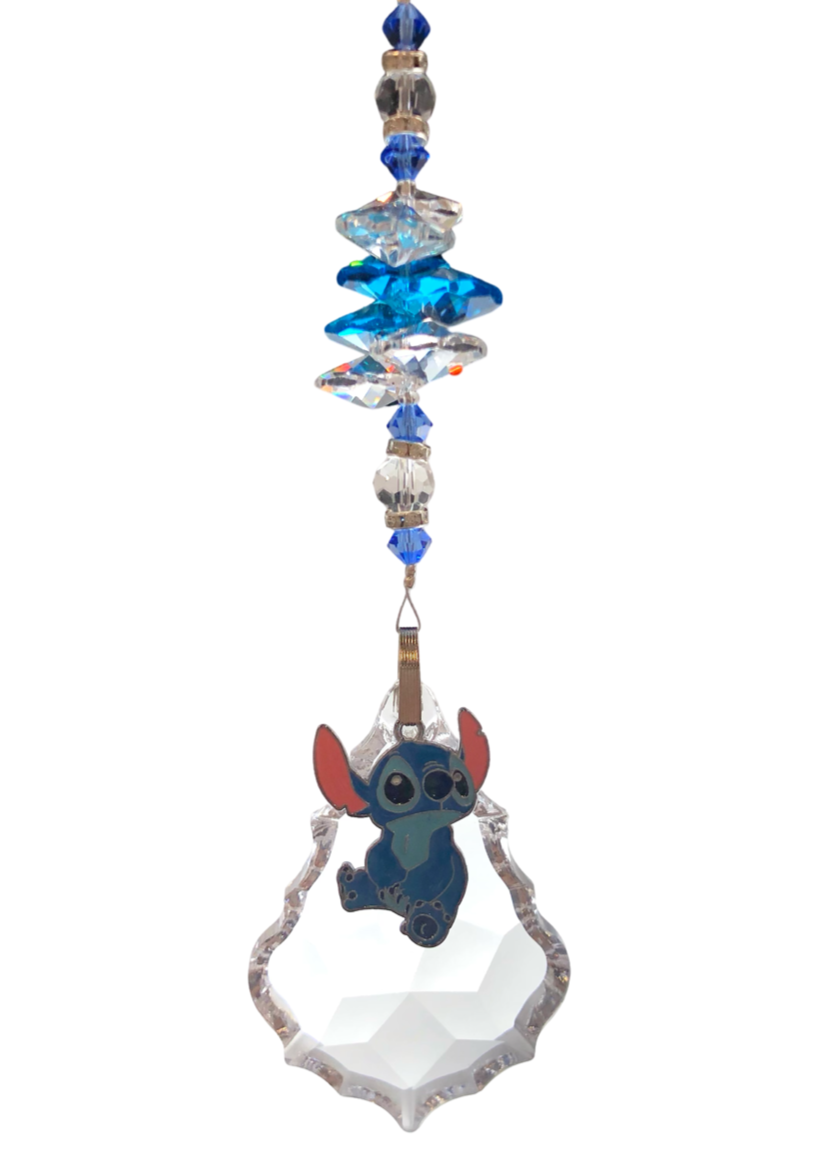 Stitch crystal suncatcher with Turquoise gemstones