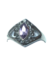 Load image into Gallery viewer, Amethyst sterling silver rings  sizes  5, 10, 14   (ER10)
