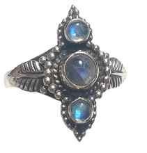Load image into Gallery viewer, Moonstone sterling silver rings  sizes   7, 12, 13, 14   (ER20)
