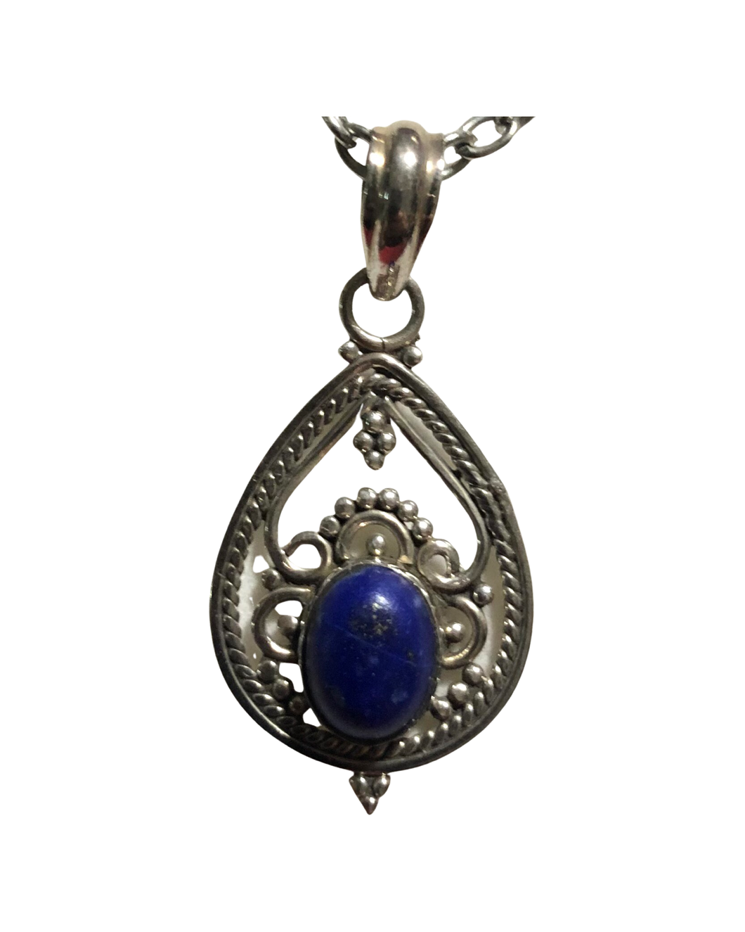 Lapis Lazuli sterling silver pendant   (P330)