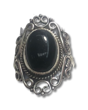 Load image into Gallery viewer, Black Onyx  sterling silver rings  sizes  13, 14   (ER13)
